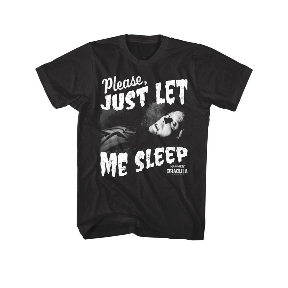 NEW Hammer Horror Dracula Vampire Please Just Let me Sleep Men's T Shirt Size S